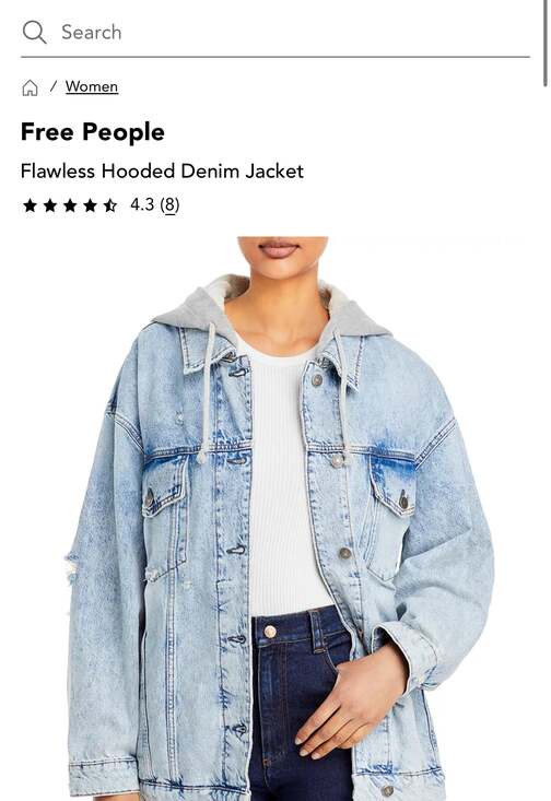 Free People Flawless Hooded Denim Jacket Small Med Oversized - Picture 1 of 6